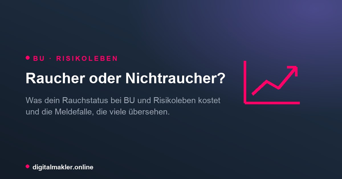 Raucher oder Nichtraucher: Was dein Rauchstatus bei BU und Risikoleben kostet